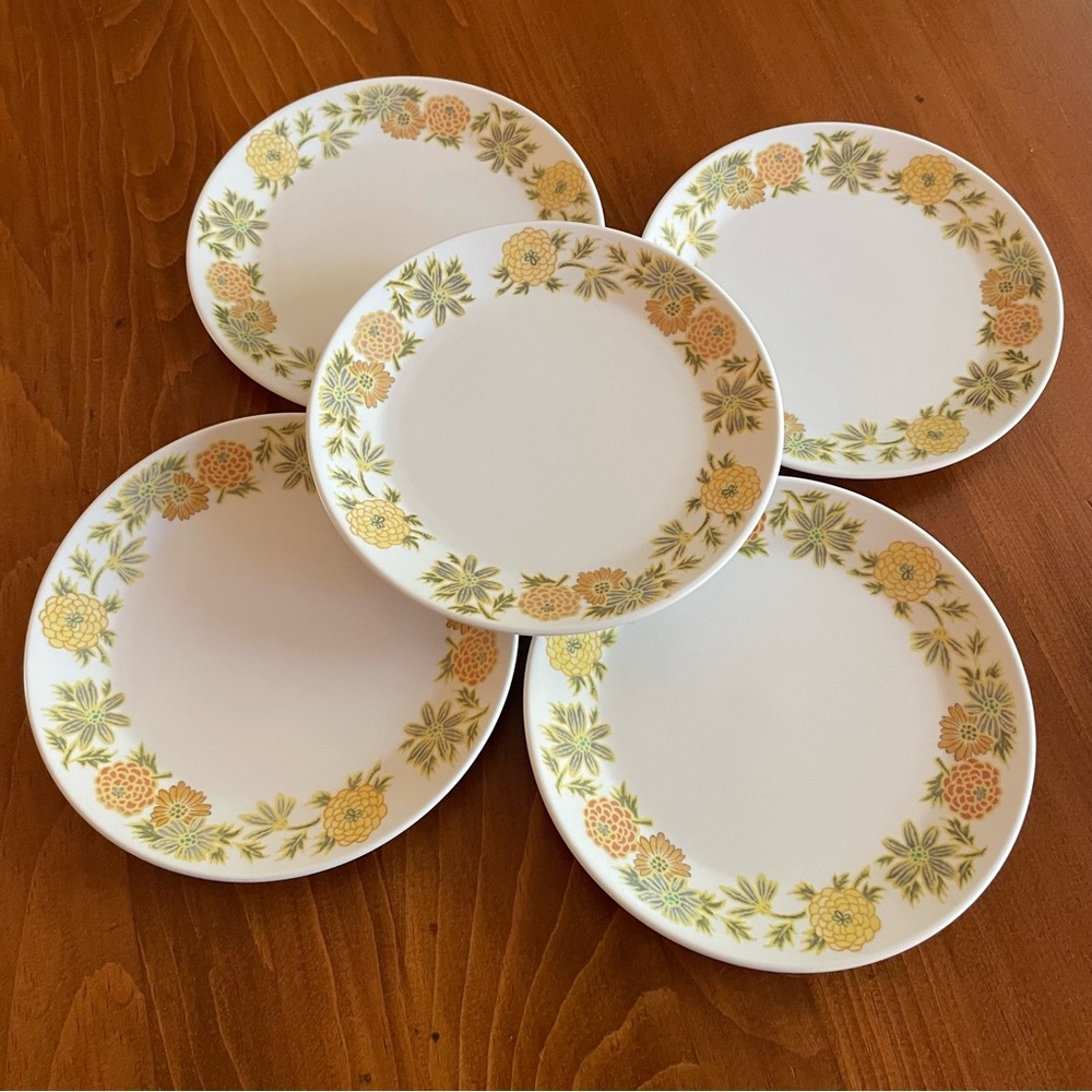 Lot of Vtg Noritake (5) Sunny Side Progressive Bread Plates - Set of 5
